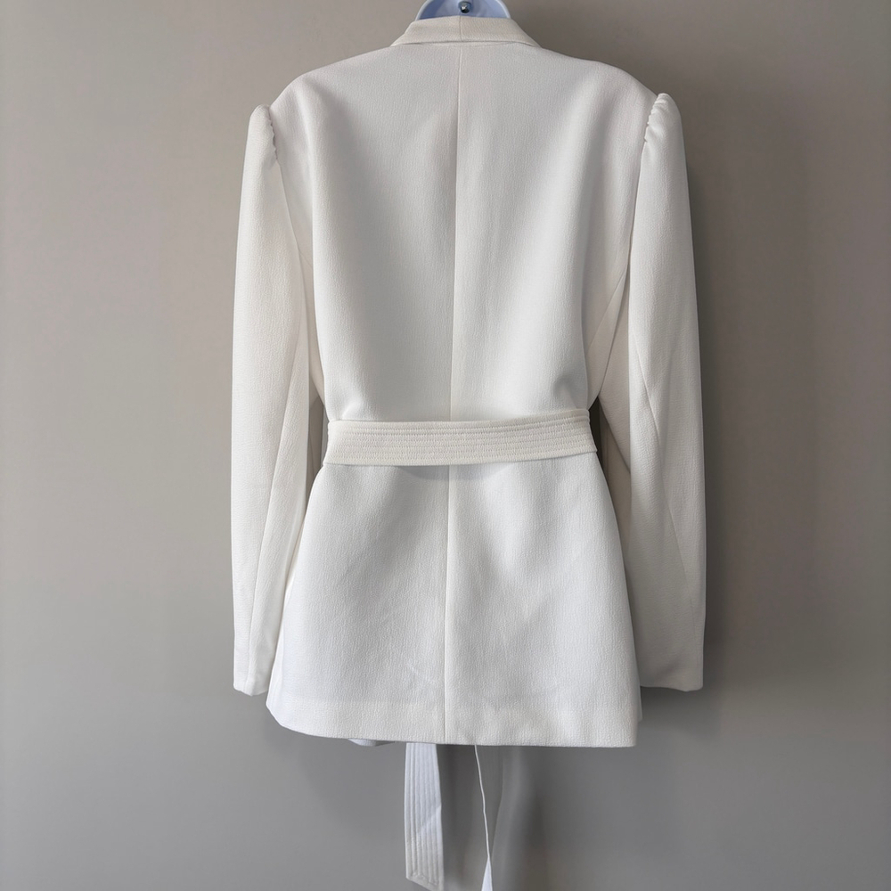 Bar III Women's XXL White Textured Belted Tie-Waist Lined Jacket NWT - Picture 5 of 6